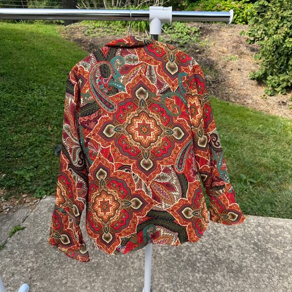 Premise Studio Paisley Blouse - Multicolor Boho Top - M - Picture 8 of 10